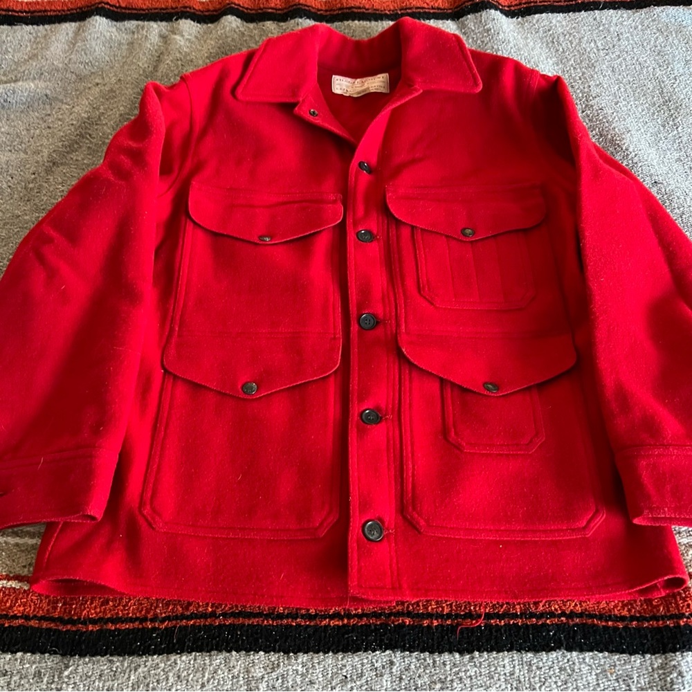 Filson Mackinaw Cruiser | Size Large 42 | Scarlett Red | Made in USA - Picture 8 of 15